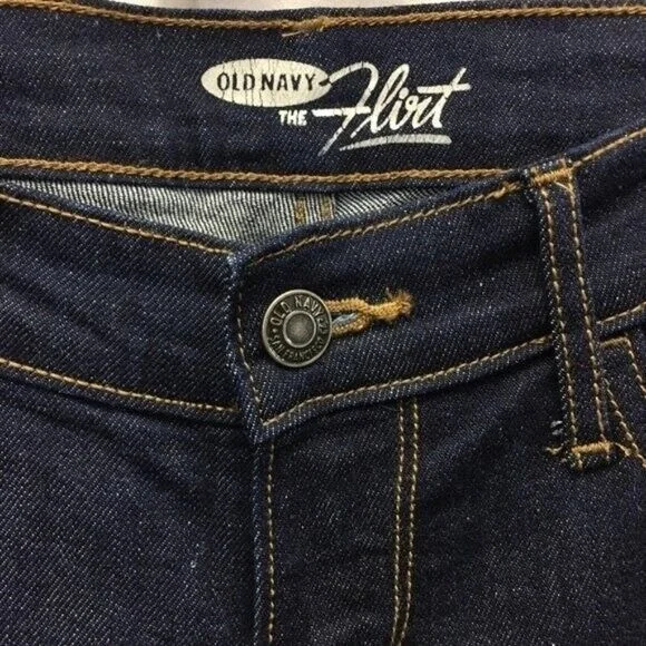 Old Navy Jeans Capri Cropped Blue Denim The Flirt Cuffed Stretch Women Size 0R - Picture 4 of 5